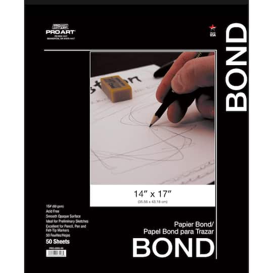 Pro Art&#xAE; 16lb. Bond Paper Pad, 14&#x27;&#x27; x 17&#x27;&#x27;